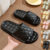 Men’s Plaid Design Home Slippers – Soft-soled, Silent Indoor Floor Bathing Slippers for Women in Summer